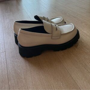 Vagabond white platform loafers